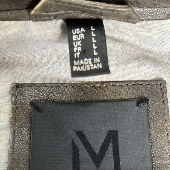 Mauritius dark khaki green leather jacket. - Picture 4 of 8